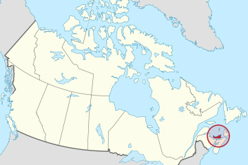 A map of Canada with Prince Edward Island highlighted